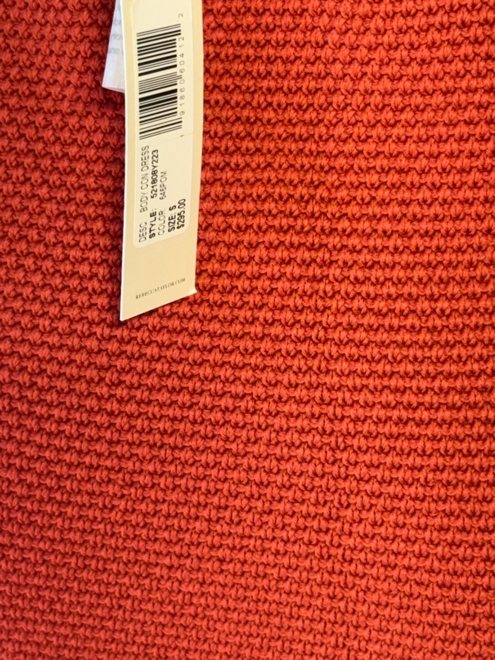NWT Rebecca Taylor Crochet Trim Cotton Knit Mini Dress Red Small Pomodoro - Picture 7 of 9